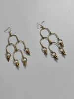 Handcrafted Brass Earrings – Cascading Cone Design - Image 3