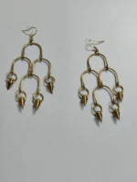 Handcrafted Brass Earrings – Cascading Cone Design