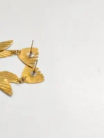 Handcrafted Brass Earrings – Tribal Insect Motif - Image 2