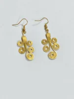 Handcrafted Brass Wire Spiral Earrings – Traditional Handmade Statement Earrings - Image 4