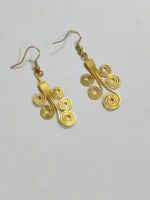 Handcrafted Brass Wire Spiral Earrings – Traditional Handmade Statement Earrings - Image 2