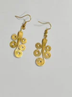 Handcrafted Brass Wire Spiral Earrings – Traditional Handmade Statement Earrings - Image 3