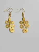 Handcrafted Brass Wire Spiral Earrings – Traditional Handmade Statement Earrings