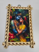 Handmade Bamboo & Wooden Photo Frame – Krishna Radha Folk Art Design
