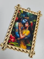 Handmade Bamboo & Wooden Photo Frame – Krishna Radha Folk Art Design - Image 2