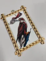 Handmade Bamboo & Wooden Photo Frame – Ornate Bird Art Design - Image 3