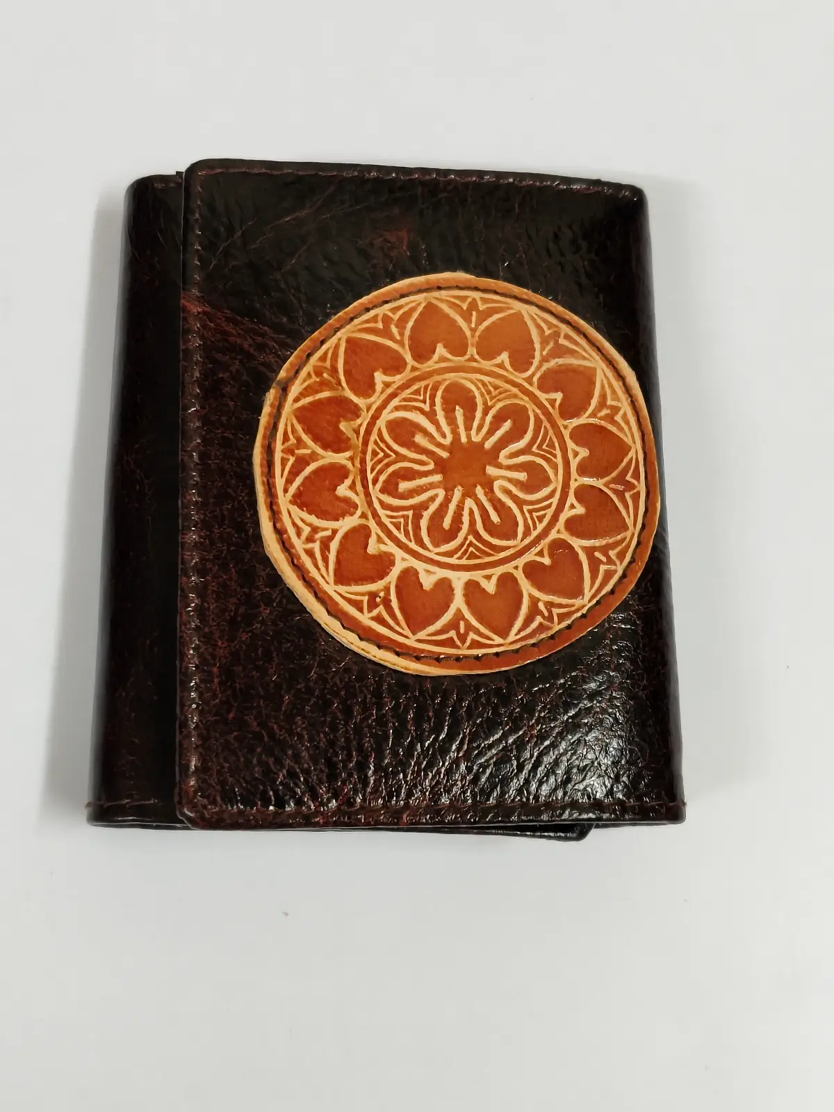 1001187443.webp Handcrafted Premium Leather Wallet – Deep Embossed Mandala Design - Image 1