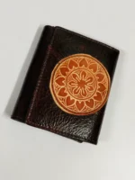 Handcrafted Premium Leather Wallet – Deep Embossed Mandala Design - Image 2