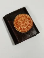 Handcrafted Premium Leather Wallet – Deep Embossed Mandala Design - Image 3