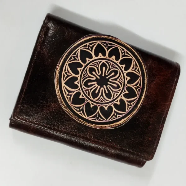 Handcrafted Premium Leather Wallet – Deep Embossed Mandala