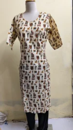 Printed Cotton Long Kurti for Women