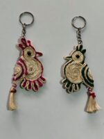 Jute-made bird-shaped keychains (Suitable for house and car keys)